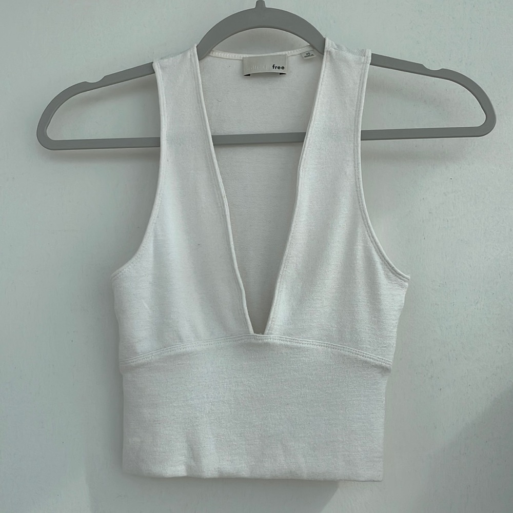 Aritzia deep v neck knit top